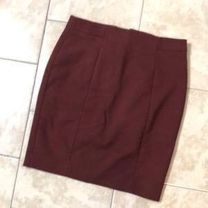 H&M maroon pencil skirt
